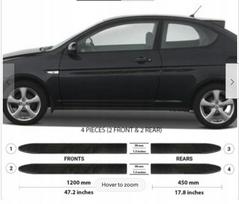Hyundai ACCENT 06-11 Juodos šoninių durų apdailos juostos