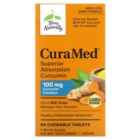 Terry Naturally, CuraMed, gerai įsisavinamas kurkuminas, 100 mg, 60 kramtomųjų tablečių
