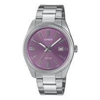 Casio MTP-1302PD-6AVEF Men's Analog Quartz Watch Purple Dial Stainless Steel Silver Bracelet gray