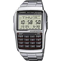 CASIO Data Bank Skaitmeninis laikrodis DBC32D-1A Vyriškas Sidabrinis Nerūdijančio Plieno Korpusas, Skaičiuotuvo Funkcijos Dizainas pilka spalva