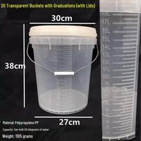 20L komercinis tešlos kildinimo kibiras gray