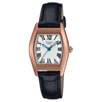 CASIO Classic Collection Quartz Movement Genuine Leather Strap Watch Unisex White Dial SHE-4564PGL-1A White Dial black
