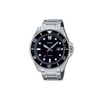 Casio MDV-107 Serija 200M Vandeniui atsparus Kvarcinis Mechanizmas Nerūdijančio Plieno Apyrankė Laikrodis Vyriški laikrodžiai Juodas MDV-107D-1A1 Black Dial black