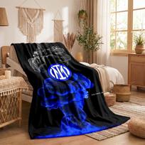 Inter Milan spausdinta flanelinė antklodė, minkšta šilta sofa-lova, užklotas namams, biurui, miegamajam 150x180cm