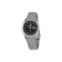 SEIKO 5 Series Black Men's Waterproof Date Display Automatic Steel Strap Men's Watch Black Dial SNK393K1 juoda