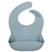 Minette baby silicone baby food bib, 12 shark blue, 1 pc. gray