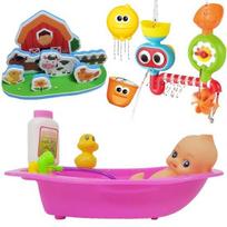 Baby Plus Baby Bathtub Play + Spinning Diver Bath Play Toy + Farm Farm Sticker Set, Korean Bath Toys gray