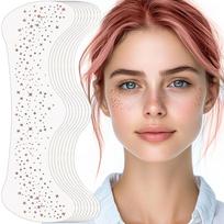 Glitter Freckles Face Tattoos 10 Gold Sparkles for Face Face Makeup Patches 145142, 10pcs Rose Gold Glitter Freckl, 10pcs Rose Gold Glitter Freckl beige