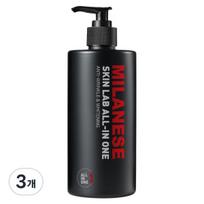 Milanese Skin Lab Vyriška viskas viename odos priežiūros priemonė, didelės talpos, 500 ml, 3 vnt., geriausia Korėjos vyriška kosmetika black