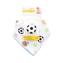 Silichu scarf bib + teether set 1170, nipple (3 months or more), soccer ball, Korean baby products white