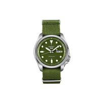 SEIKO 5 100m Water Resistant Automatic Mechanical Movement Nylon Strap Watch Men's Watches SRPE65K1 Green Dial gray