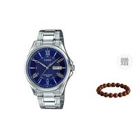 CASIO vyriškas mėlynas laikrodis MTP-1384D-2A- Silver blue