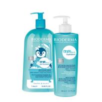 [Bioderma] Baby Body Wash & Cream Set (ABCDerm Gel Moussant 1L + Hydratant 500ml) blue