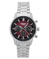 Casio Edifice Analog Chronograph Stainless Steel Red Dial Quartz EFR-575D-4A 100M Men's Watch raudona