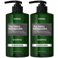 Kundal Tea Tree & Macadamia Deep Cleansing Shampoo White Musk Fragrance, 1.058L, 2 ea. gray