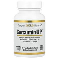 California Gold Nutrition, CurcuminUP, Omega-3 & Curcumin Complex, Improves Joint Mobility and Comfort, 30 Fish Gelatin Softgels