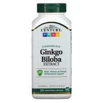 21st Century, Ginkgo Biloba Extract, Standardized, 200 Veggie Capsules