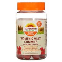 Sundown Naturals, women's multivitamin gummies with biotin, raspberry flavor, 60 gummies