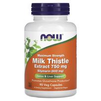 NOW Foods, Milk Thistle Extract, Full Strength, 750 mg, 90 Veggie Capsules