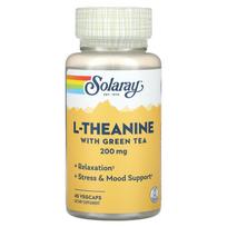 Solaray, l-theanine, with green tea, 200 mg, 45 veggie capsules