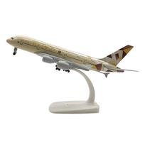 20cm lydinio lietas Etihad Airways A380 modelinis lėktuvas gray