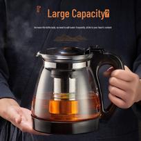 2000 ml karščiui atsparus stiklinis arbatinukas ir vandens grafinas su sieteliu gray