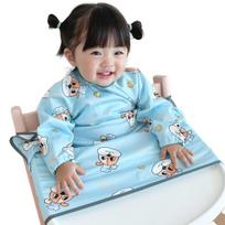 Bell Baby baby table integrated bib long sleeve partial cover, (renewal) dog, 1 piece, 1 piece gray