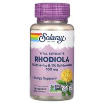 Solaray, Essential Extract, Rhodiola Rosea, 100mg, 30 Veggie Capsules