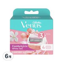 Gillette Venus Comfort Glide White Tee Women's Razor Razor Blades 4 packs, 4 packs, 6 packs ,Korean razor blade blue