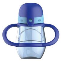 Buzz neišsiliejantis puodelis su šiaudeliu, skirtas gerti abiem rankomis, 300 ml, mėlynas, 1 vnt. gray