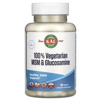 KAL, 100% Plant-based MSM and Glucosamine, 60 Tablets