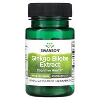 Swanson, Ginkgo Biloba Extract, Standardized, 60 mg, 30 Capsules