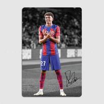 Lamine Yamal ir Messi Futbolo Žaidėjai Retro Plakatai Metalinė Plokštelė Plakatas Baro Interjeras Miegamojo Sienų Menas Namų Dekoras Kambario Dekoras 30x40cm(11.8x15.7inch)