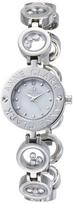 ANNE CLARK Women's Watch Natural 1P Diamond Moving Stone SS Bracelet White Shell white