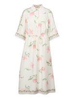 MOS MOSH Suknelė 'MMBunno Big Orchid' nebalintos drobės spalva / mėlyna / tamsiai žalia / rožių spalva
