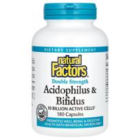 Natural Factors, Acidophilus & Bifidus, 10 billion, 180 capsules