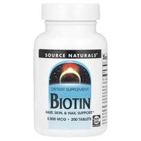 Source Naturals, Biotin, 5,000 mcg, 200 tablets