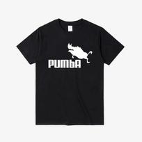 Madingi Juokingi Šaunūs Pumbos Marškinėliai Mieli T-shirtai Pumba Vyriški Laisvalaikio Trumpomis Rankovėmis Medvilniniai Viršutiniai Drabužiai Vasaros Džersio Kostiumas M juoda