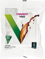 HARIO V60 Paper Filter 01W White for 1-2 cups 100 pieces Made in Japan VCF-01-100W green