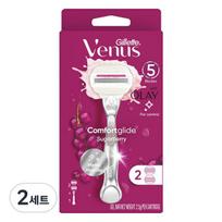 Gillette Venus Olay Sugarberry Razor + 2 razor blades, 1 set, 2 pieces ,Korean razor blade white
