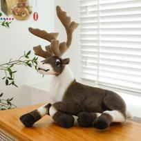 Elnio Caribou pliušinė kūno pagalvė, Kalėdinė dovana, Sėdėjimui, 45cm white
