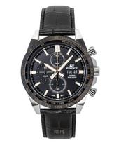 Casio Edifice Analoginis Chronografas Odinis Dirželis Juodas Ciferblatas Kvarcinis EFR-574BL-1AV 100M Vyriškas Laikrodis juoda