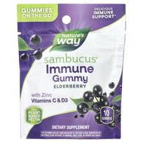 Nature's Way, Sambucus® Immune Gummies, Zinc, Vitamin C and D3, with Elderberry, 10 Gummies