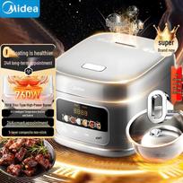 Midea 4L Smart Electric Rice Cooker with 316L Stainless Steel Pot white