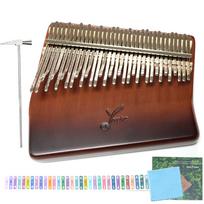 Yoseka Kalimba Beginner Thumb Scale 34-Key Set, Piano, Markings, Pre-tuned gray