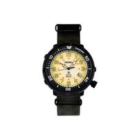 Seiko konservuotas sportinis nardymo laikrodis Kvarcinis mechanizmas Nailoninis dirželis Geltonas ciferblatas Vyriški laikrodžiai SBDJ029J Beige Yellow Watch Dial beige