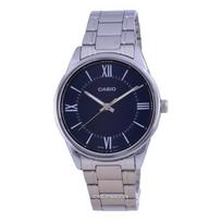 Casio mėlynas ciferblatas nerūdijančio plieno analoginis kvarcinis MTP-V005D-2B5 MTPV005D-2 vyriškas laikrodis mėlyna