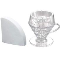HARIO V60 Drip-Assist rinkinys Pete Licata modelis 1-4 puodeliams Skaidrus Pagaminta Japonijoje PDA-1524-T white
