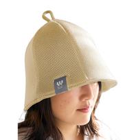 Sauna Hat Drying Double Layered Mesh Ultra Thick Large Deep Mesh 2 Ply Sauna Goods Get Stuffy Extra Thick Quick Drying Washable Sauna Hat Cap Damage beige