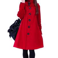 Moterų mados žiemos šiltas šikšnosparnis ilgas paltas Laisvas megztinis Striukė Trench Coat Plus Size XXXXXL raudona